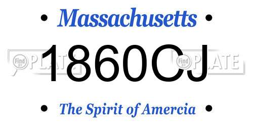 1860CJ Massachusetts License Plate