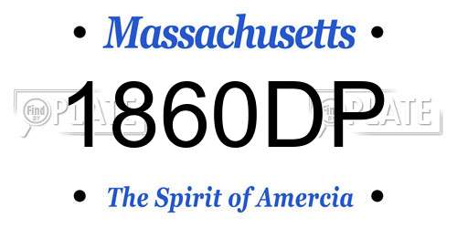 1860DP Massachusetts License Plate