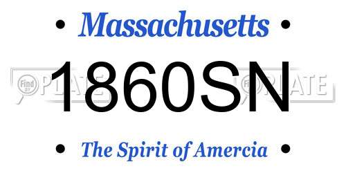 1860SN Massachusetts License Plate