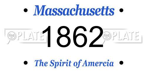 1862 Massachusetts License Plate