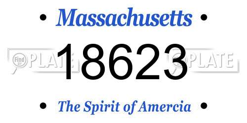 18623 Massachusetts License Plate