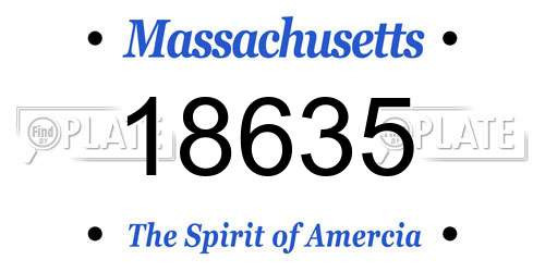 18635 Massachusetts License Plate