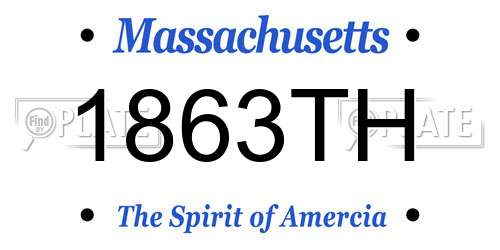 1863TH Massachusetts License Plate