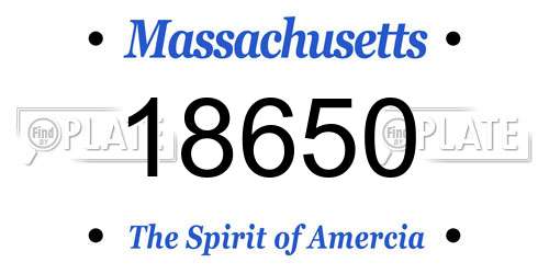 18650 Massachusetts License Plate