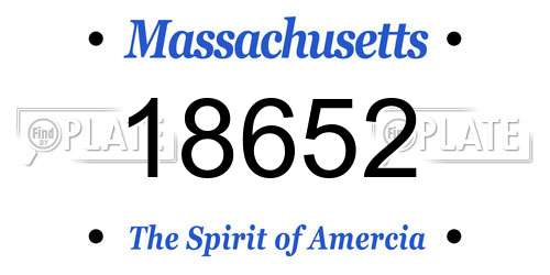 18652 Massachusetts License Plate