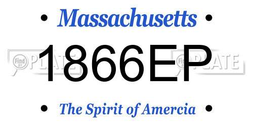 1866EP Massachusetts License Plate