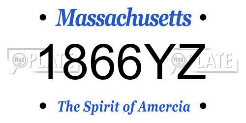 1866YZ Massachusetts License Plate