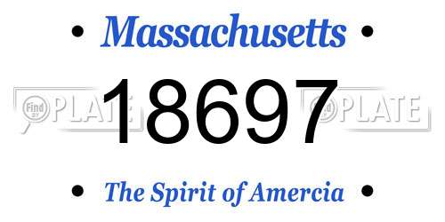 18697 Massachusetts License Plate
