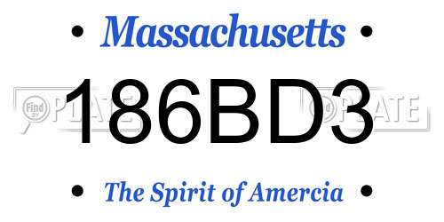 186BD3 Massachusetts License Plate