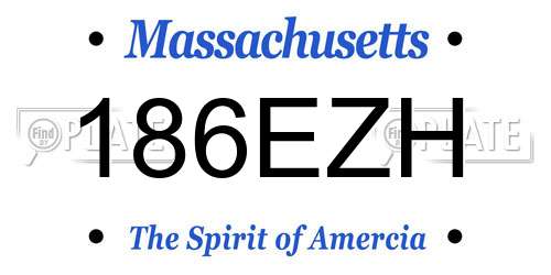 186EZH Massachusetts License Plate
