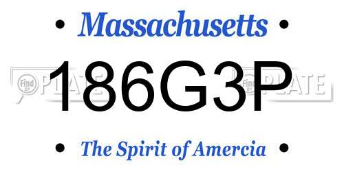 186G3P Massachusetts License Plate