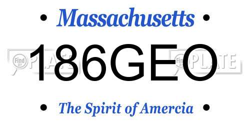 186GEO Massachusetts License Plate