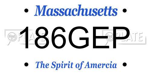 186GEP Massachusetts License Plate