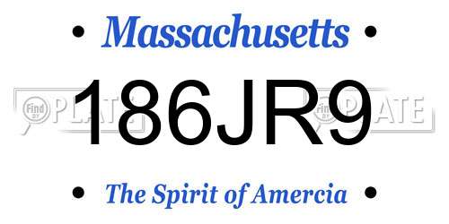 186JR9 Massachusetts License Plate