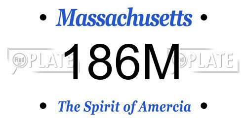 186M Massachusetts License Plate