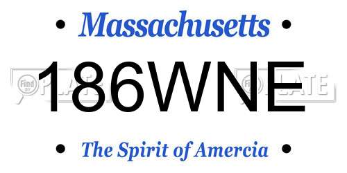186WNE Massachusetts License Plate