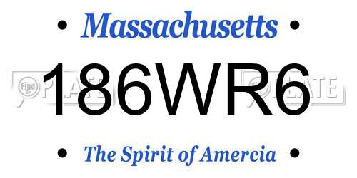 186WR6 Massachusetts License Plate