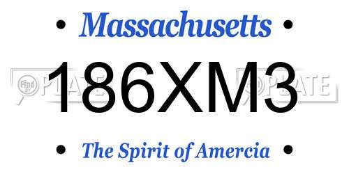 186XM3 Massachusetts License Plate