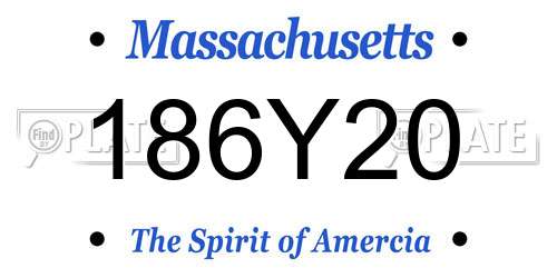 186Y20 Massachusetts License Plate