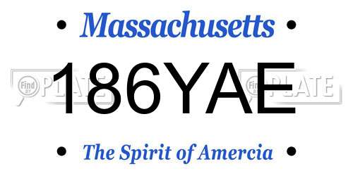 186YAE Massachusetts License Plate