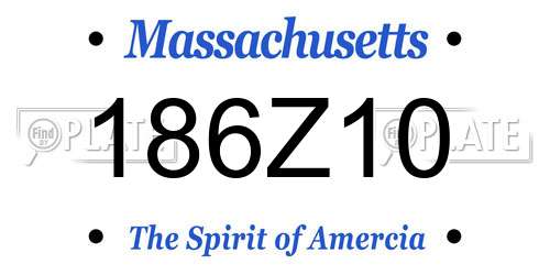 186Z10 Massachusetts License Plate