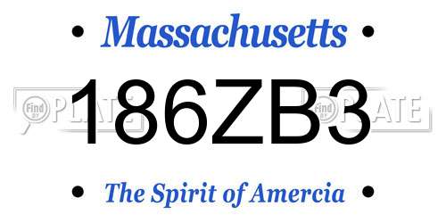 186ZB3 Massachusetts License Plate