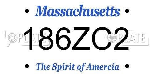 186ZC2 Massachusetts License Plate