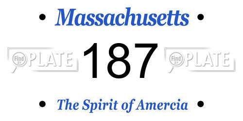 187 Massachusetts License Plate