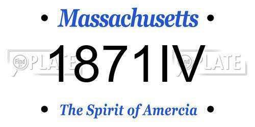 1871IV Massachusetts License Plate