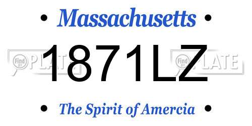 1871LZ Massachusetts License Plate