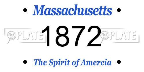 1872 Massachusetts License Plate