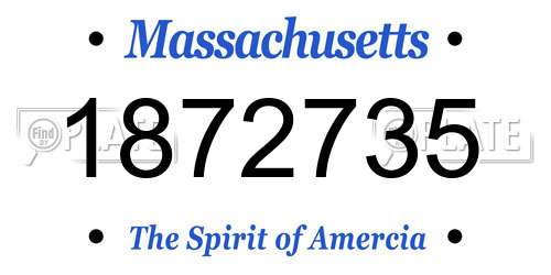 1872735 Massachusetts License Plate