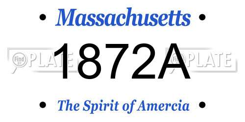 1872A Massachusetts License Plate