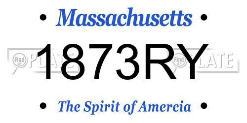 1873RY Massachusetts License Plate