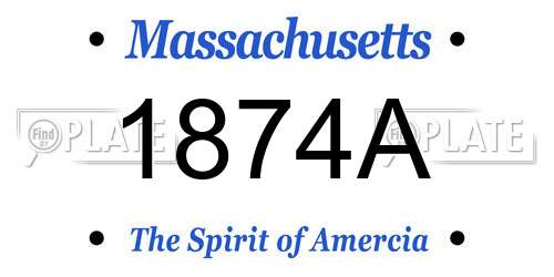 1874A Massachusetts License Plate