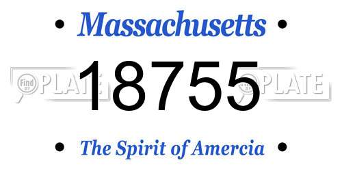 18755 Massachusetts License Plate