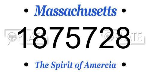 1875728 Massachusetts License Plate