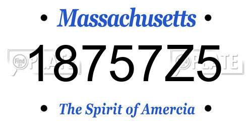 18757Z5 Massachusetts License Plate