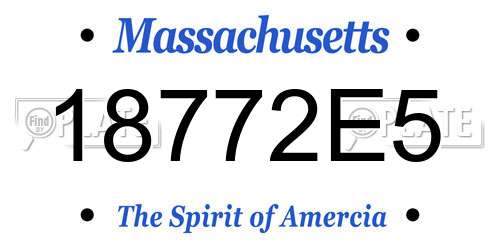 18772E5 Massachusetts License Plate