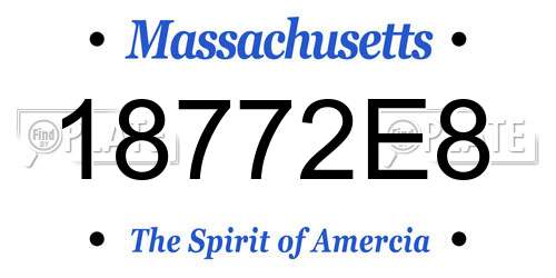 18772E8 Massachusetts License Plate