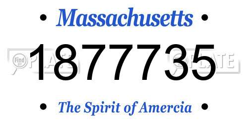 1877735 Massachusetts License Plate