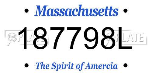 187798L Massachusetts License Plate