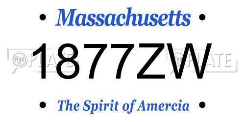 1877ZW Massachusetts License Plate
