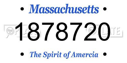 1878720 Massachusetts License Plate