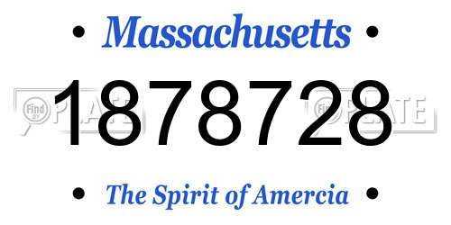 1878728 Massachusetts License Plate