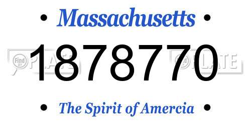 1878770 Massachusetts License Plate