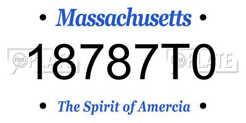 18787T0 Massachusetts License Plate