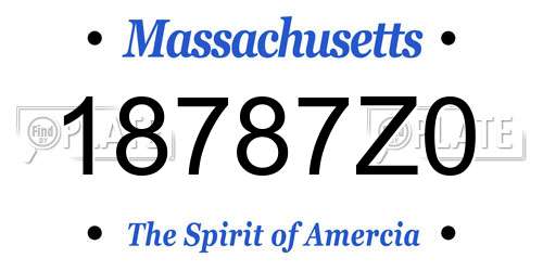 18787Z0 Massachusetts License Plate