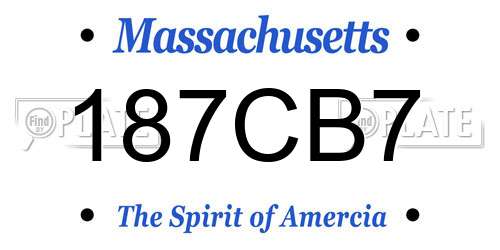 187CB7 Massachusetts License Plate