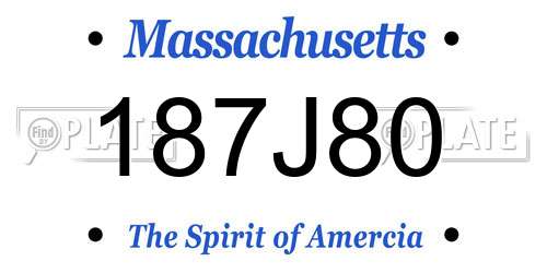 187J80 Massachusetts License Plate